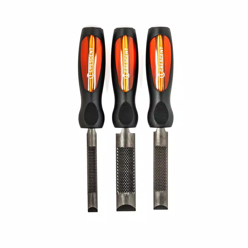 Nicholson WoodChuck 4-in-1 Combination Chisel and Wood Rasp Set, 3-Piece