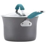 Rachael Ray Cucina 3-Quart Aluminum Nonstick Saucepan with Glass Lid, Agave Blue thumbnail 2