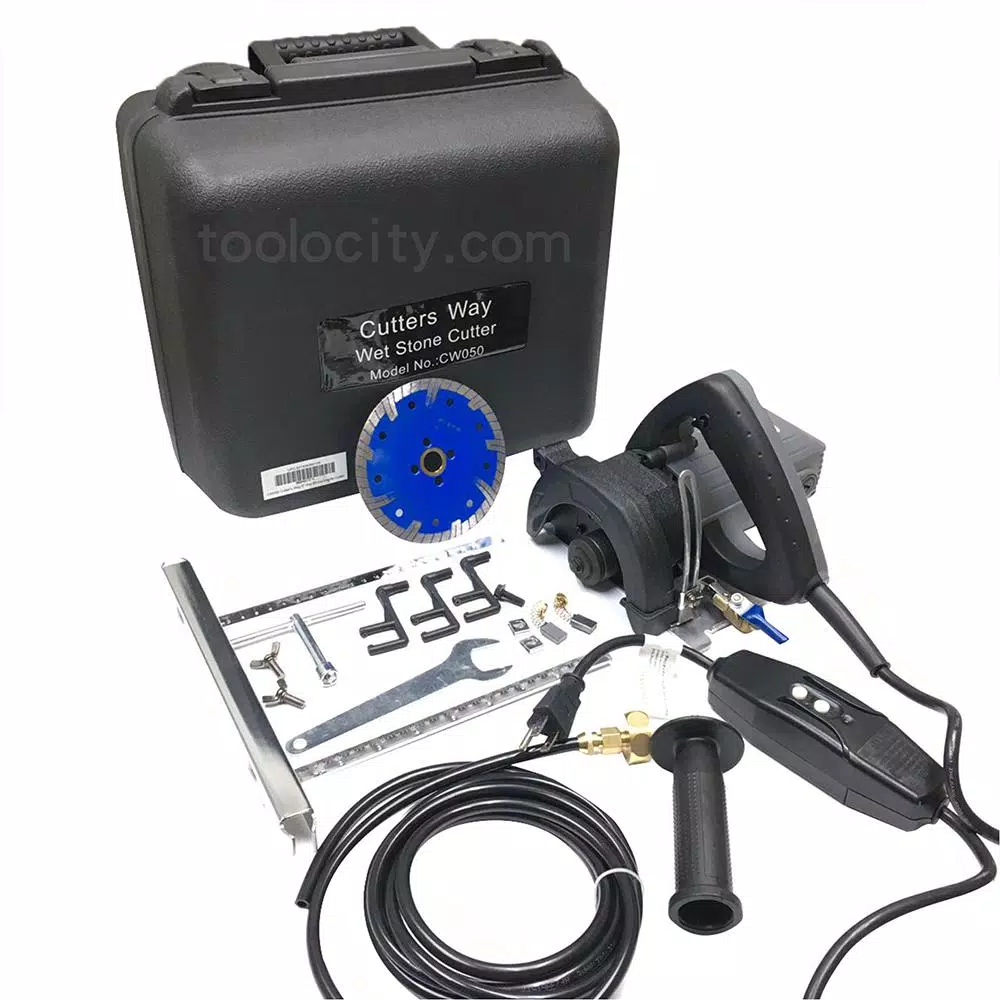 Unbranded Cutter's Way 5 in. Wet Stone Cutter with 5 in. Diamond Blade, 1200W Motor