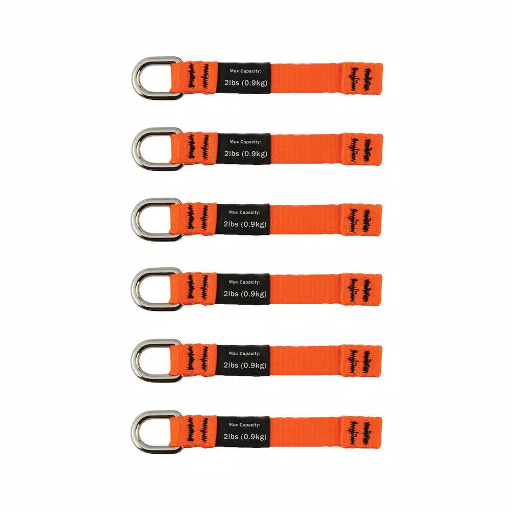 Ergodyne Squids 3180 Tool Tethering Kit with Coil Lanyard, Self-Adhering Tape, and 6 Web Tool Tails
