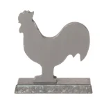 Glitzhome 6.1 in. Galvanized Metal Cock Stocking Holder, Rustic Country Christmas Decor thumbnail 2