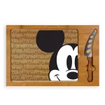 TOSCANA Mickey Mouse Icon Glass Top Serving Tray and Cheese Knife Set, Rubberwood & Bamboo thumbnail 1