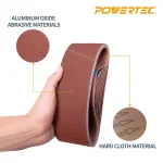 POWERTEC 3 in. x 18 in. Aluminum Oxide Sanding Belt Assortment, 18-Pack (6 Grits) thumbnail 4