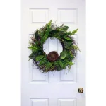 Worth Imports 24 in. Green Leaves, Berries and Nest Wreath on Natural Twig Base thumbnail 2