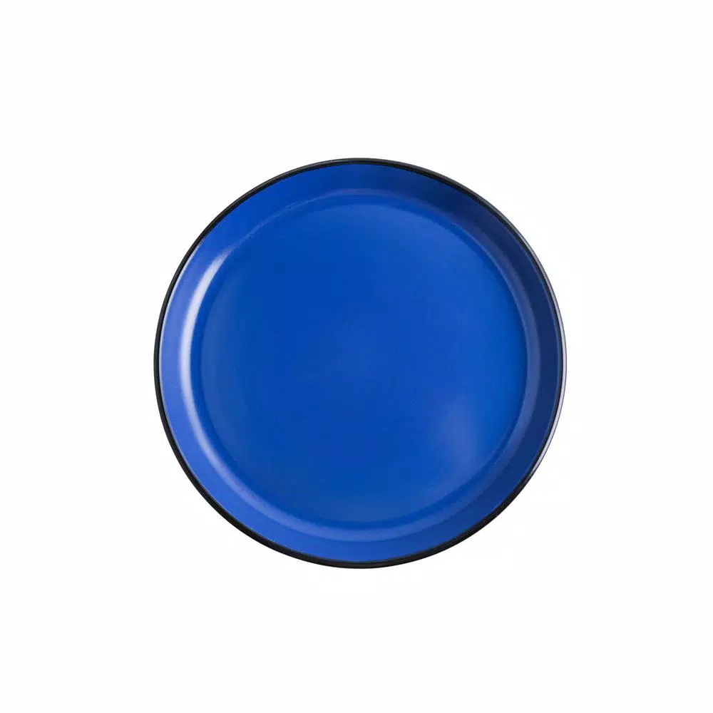 STONE LAIN 32-Piece Blue and Black Stoneware Dinnerware Set, Service for 8