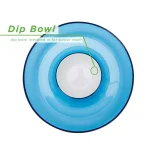 Mind Reader Blue Acrylic Chip and Dip Bowl Set, 13-inch Round Serving Tray for Snacks and Dips thumbnail 2