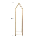 3R Studios Modern Gold House Shaped Metal Firewood Holder - Tall Vertical Wood Storage Rack thumbnail 2