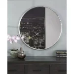 Martin Svensson Home 30 in. Round Oil Rubbed Bronze Metal Frame Accent Mirror thumbnail 6