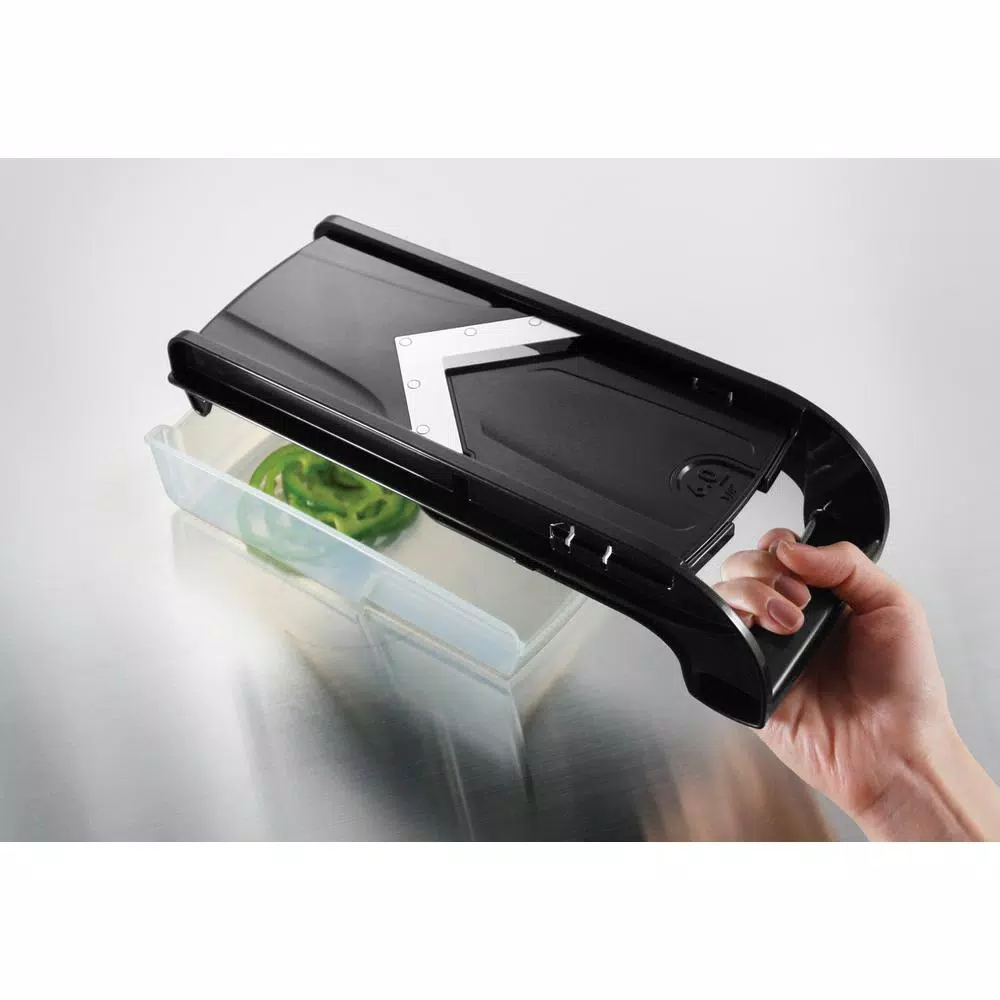 Simposh Easy V Mandoline Slicer with V-Shaped Stainless Steel Blade and Food Holder