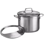 Tramontina Gourmet 6 Qt. Stainless Steel 3-Pc Pasta Cooker Set with Glass Lid thumbnail 1