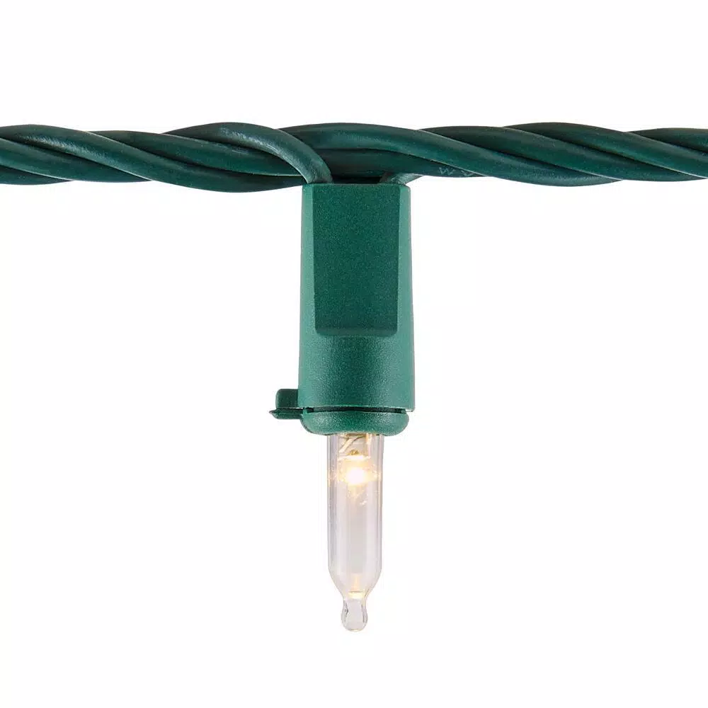 Home Accents Holiday 300-Light LED Warm White Mini String Lights, Constant On, Green Wire (Set of 2)