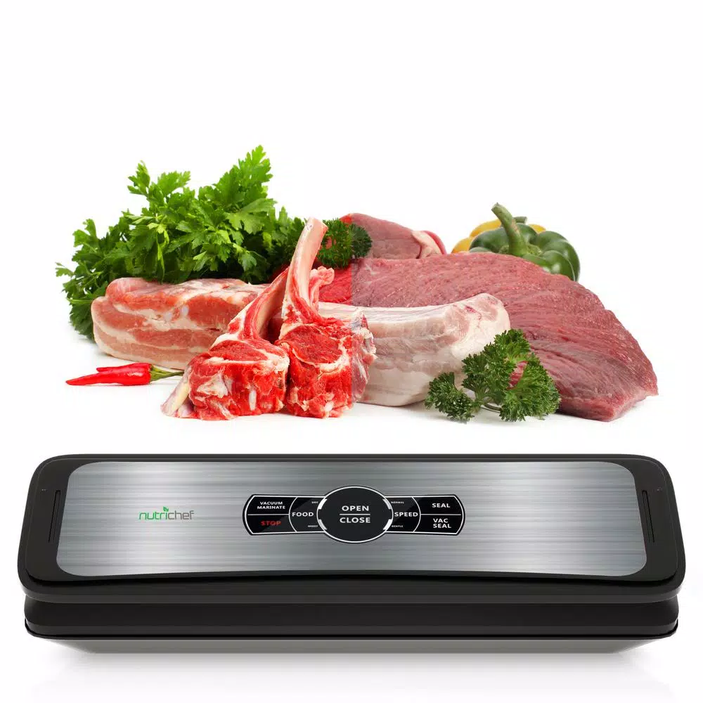 NutriChef Automatic Food Vacuum Sealer with Digital Scale, 1-Touch Operation, Dry and Moist Modes