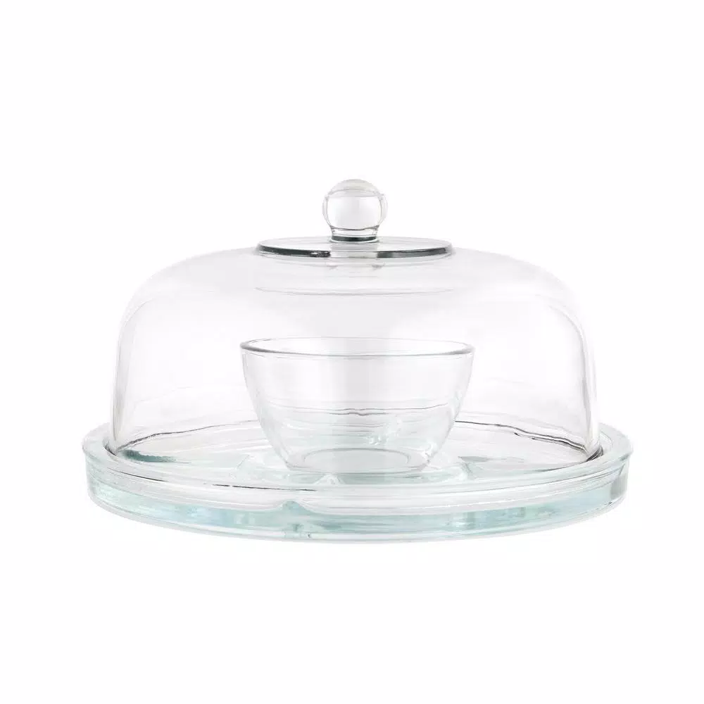 Libbey Selene 2-Piece 6-in-1 Versatile Glass Server and Appetizer Tray Set