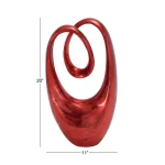 LITTON LANE 20 in. Red Polystone Abstract Infinity Sculpture - Modern Decorative Statuary thumbnail 5