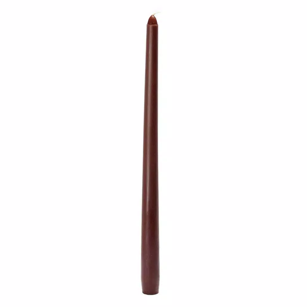 Zest Candle 12-Pack Brown Taper Candles, 12 in. Height for Weddings, Holidays, and Formal Events