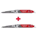 Milwaukee 9 in. 5 TPI Carbide Teeth Reciprocating Saw Blade for Nail-Embedded Wood (2-Pack) thumbnail 1