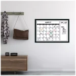 Amanti Art 38 in. W x 26 in. H Framed Glass Dry Erase Calendar Board, Mezzanotte Satin Black Wood thumbnail 6