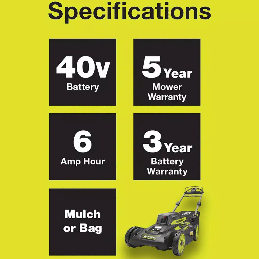 RYOBI 40V 20 in. Brushless Cordless Self-Propelled Lawn Mower & Blower Combo Kit with 6.0 Ah Battery & Charger