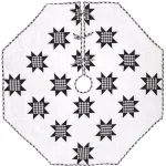 VHC Brands 60 in. Emmie Black and White Patchwork Farmhouse Christmas Tree Skirt thumbnail 1