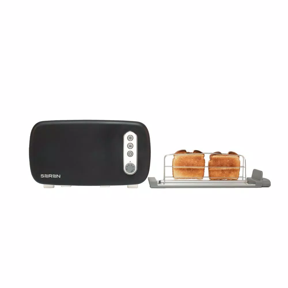 BergHOFF Seren 2-Slice Black Long Slot Toaster Color Panel & Serving Tray Cover