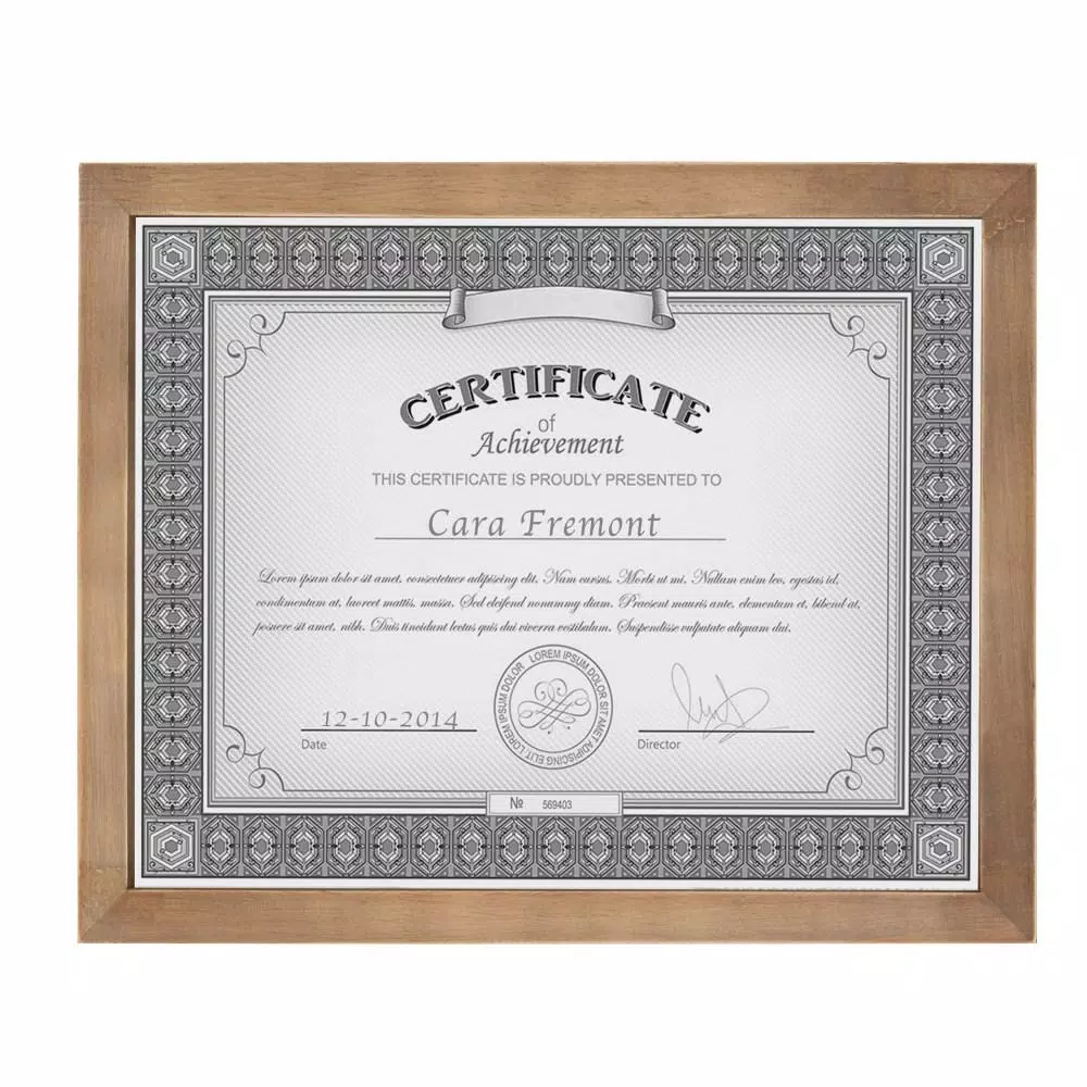 DesignOvation Gallery 8.5 x 11 in. Rustic Brown Wood Document Picture Frame Set, 4-Pack