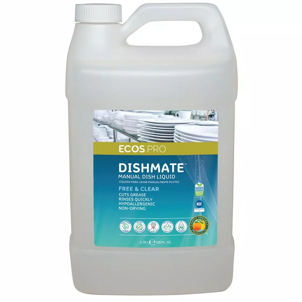 ECOS Pro Dishmate Free and Clear Manual Dishwashing Liquid, 128 oz.