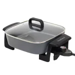West Bend 12 in. Gray Square Electric Skillet with Grease Channel and Tilt Leg thumbnail 1