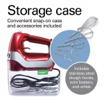 Hamilton Beach Professional 5-Speed Hand Mixer, Red and Chrome with Attachments and Storage Case thumbnail 3