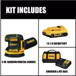 DEWALT 20V MAX XR Brushless 5 in. Cordless Random Orbital Sander Kit with 2.0 Ah Battery and Charger thumbnail 2