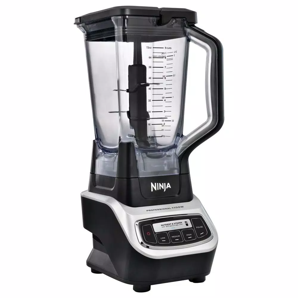 Ninja Professional Blender, 1100W, 5-Speed with 72 oz. Pitcher and 2 Nutri Ninja Cups, Black