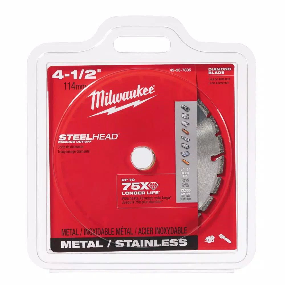 Milwaukee Steelhead 4-1/2 in. Diamond Cut-Off Blade for Metal and Stainless Steel