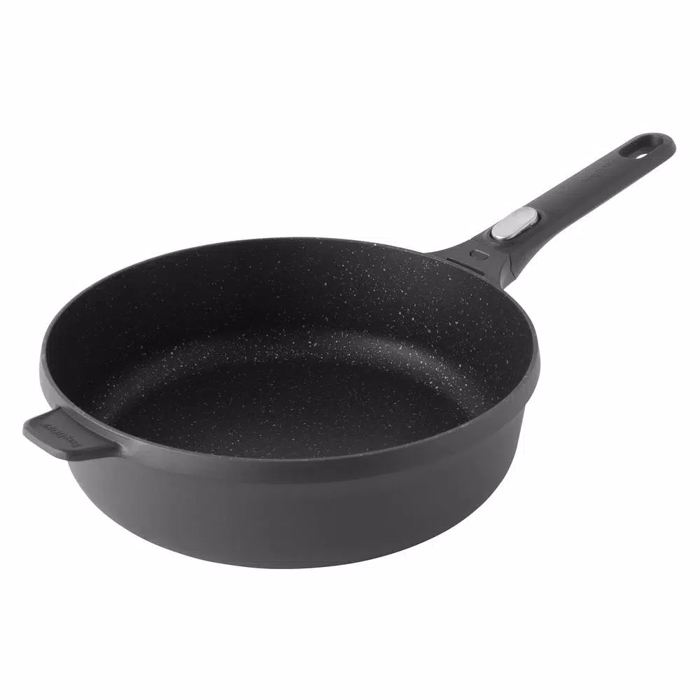BergHOFF GEM 4.6 qt. Cast Aluminum Nonstick Saute Pan with Glass Lid, Black
