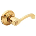 Baldwin Classic Polished Brass Right-Handed Keyed Entry Door Lever thumbnail 1