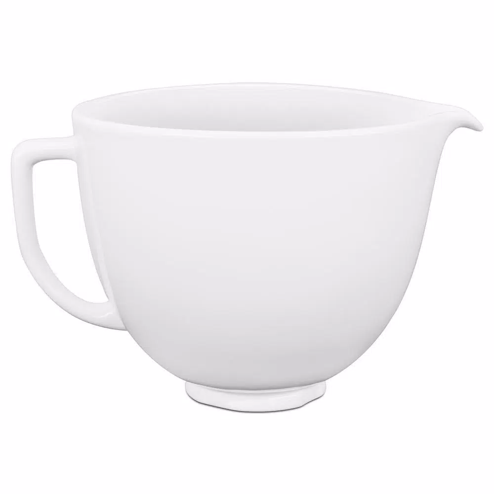 KitchenAid 5 Qt. White Chocolate Titanium-Reinforced Ceramic Mixing Bowl for Tilt-Head Stand Mixers