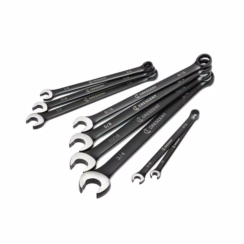 Crescent X10 12-Point Long Pattern Combination SAE Wrench Set, 9-Piece