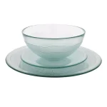 French Home Birch 12-Piece Recycled Glass Dinnerware Set, Clear, Service for 4 thumbnail 1