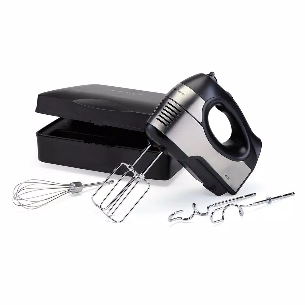 Hamilton Beach 6-Speed Hand Mixer with QuickBurst, Black Stainless Steel