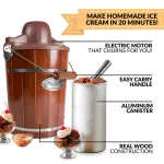 Nostalgia Vintage Collection 6 Qt. Wood Bucket Electric Ice Cream Maker thumbnail 6