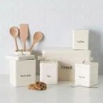 Home Basics Vintage Style Tin Bread Box - Ivory Metal Bread Canister with Airtight Lid thumbnail 3
