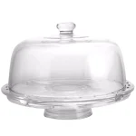 Gibson Home Great Foundations 12-in Clear Glass Cake Stand with Pedestal and Dome Lid thumbnail 1