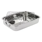 Unbranded Stainless Steel Roasting Pan with Removable Rack, 18 x 14 inch thumbnail 3