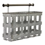 Stratton Home Decor Stratton Home Galvanized Metal Wall Basket - Rustic Farmhouse Decorative Storage thumbnail 2