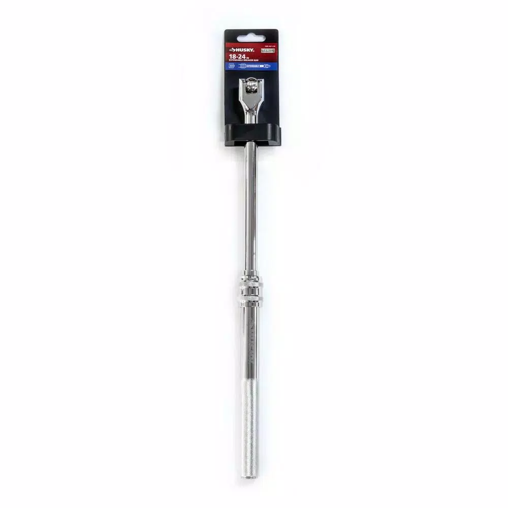 Husky 1/2 in. Drive Extendable Breaker Bar, 18 in. to 24 in.