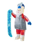 Home Accents Holiday Yuletide Lane 4 ft. LED Santa with Snowboard Yard Decoration thumbnail 3