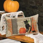 Heritage Lace Victorian Halloween Graphic Throw Pillow, Natural Linen-Like Polyester, 12 x 20 in. thumbnail 2