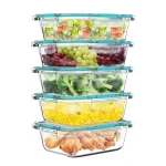 Classic Cuisine 10-Piece Borosilicate Glass Food Storage Container Set with Leak-Resistant Snap Lids thumbnail 3