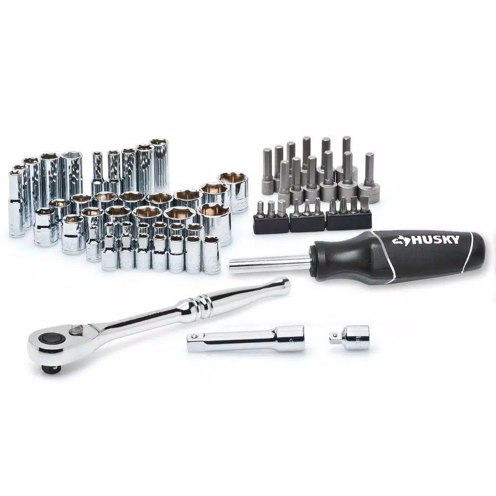 Husky 65-Piece 1/4 in. and 3/8 in. Drive Mechanics Tool Set