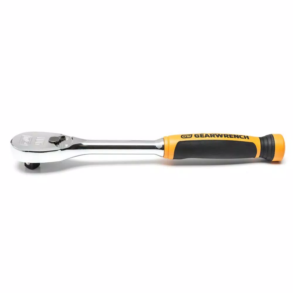 GearWrench 1/2 in. Drive 90-Tooth Dual Material Teardrop Ratchet, 11 in.