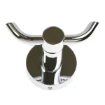 Italia Venezia Double Robe Hook in Polished Chrome, Solid Stainless Steel thumbnail 1