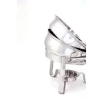 ExcelSteel 4 Qt. Professional Heavy Duty Stainless Steel Chafing Dish Set with Vented Glass Lid thumbnail 5